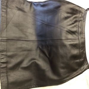 Dark brown leather skirt
